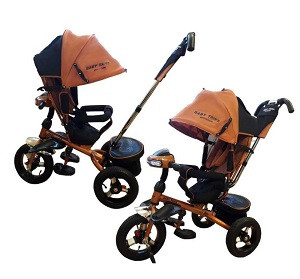 Детский трёхколёсный велосипед Baby Trike Premium желтый - фото 8 - id-p132224761