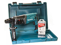 Перфоратор MAKITA HR 2470 X15 в чем. + набор буров (780 Вт, 2.7 Дж, 3 реж., патрон SDS-plus, вес 2.6 кг)