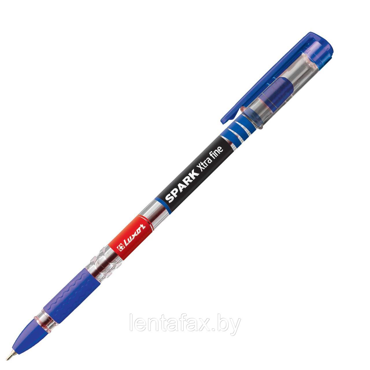 Ручка шариковая Luxor "Spark" синяя, 0,5мм, грип. ЦЕНА БЕЗ НДС