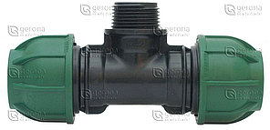 Компрессионные фитинги. Тройник с резьбой наружной Irritec 32 x 3/4" Италия