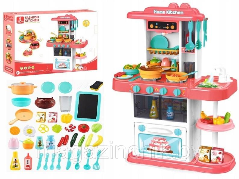 Кухня игровая детская с водой, паром, свет, звук, холодильник, 889-164. 43 предмета