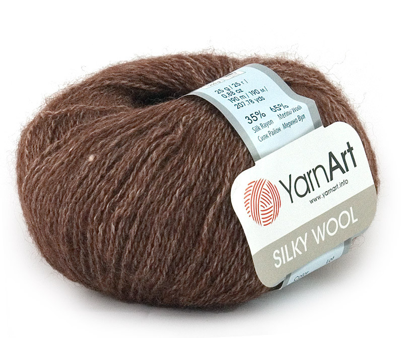 Пряжа Yarnart Silky Wool цвет 336 шоколад