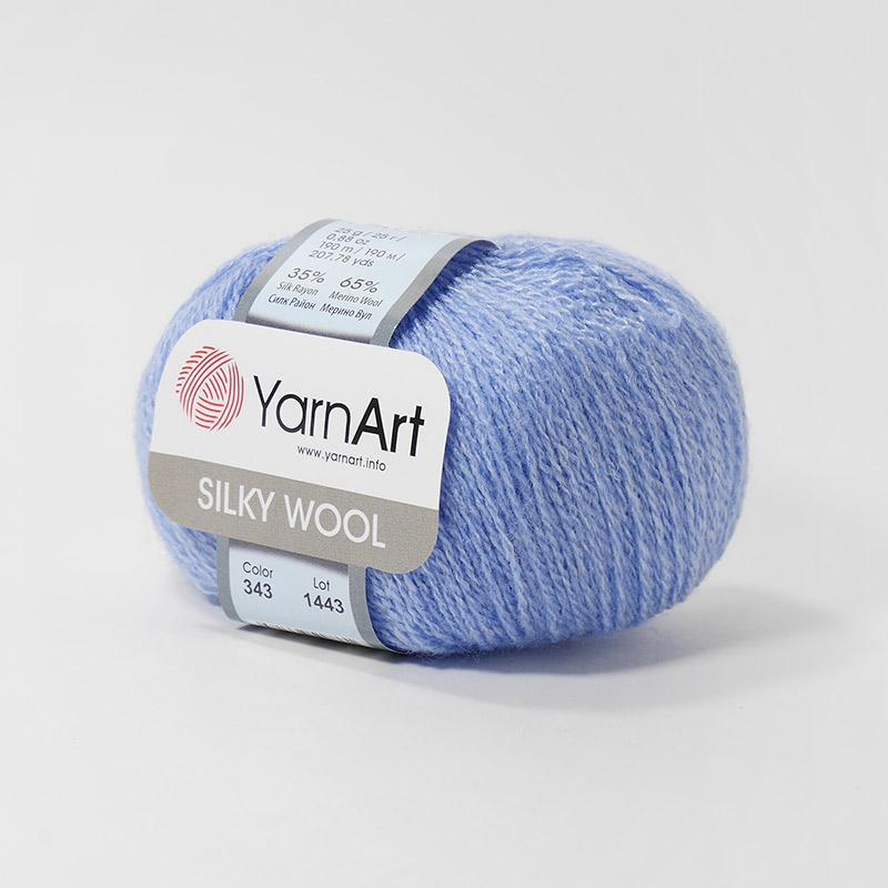 Пряжа Yarnart Silky Wool цвет 343 голубой