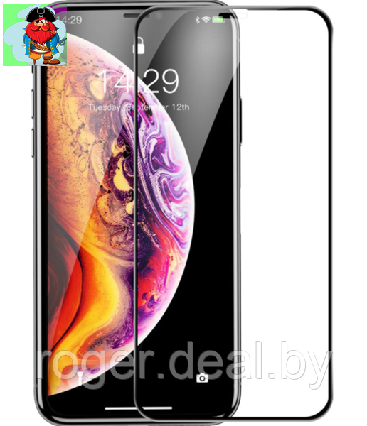 Защитное стекло для Apple iPhone 11 Pro Max 5D (полная проклейка), цвет: черный - фото 1 - id-p132306644