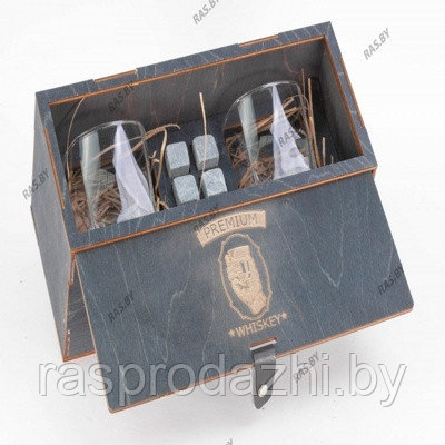 Подарочный набор Premium Whiski со стаканами и камнями для виски - фото 1 - id-p132347435