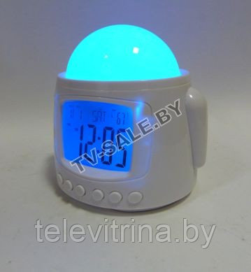 Часы будильник проектор со сменным вкладышами UI-1088  (код.9-2072)