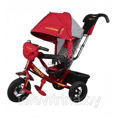 Детский трехколесный велосипед Trike Beaty Power с защитным куполом и надувными колесами TP7R - фото 1 - id-p34646231