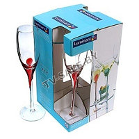 Набор фужеров для шампанского Luminarc (Люминарк) DRIP RED на 4 персоны Арт:. C9260