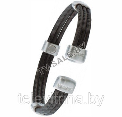Стальной магнитный браслет Trio Cable Black/Satin 365
