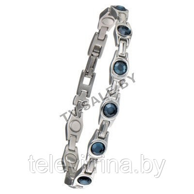 Стальной магнитный браслет Lady Blue Gem 311