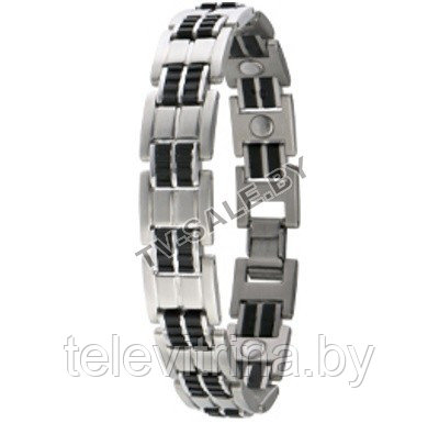Стальной магнитный браслет Executive Rubber/Stainless 353