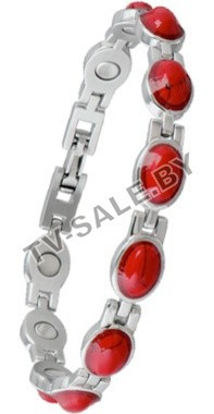 Стальной магнитный браслет Lady Red Gem 221