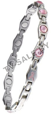 Стальной магнитный браслет Lady Pink Gem 310