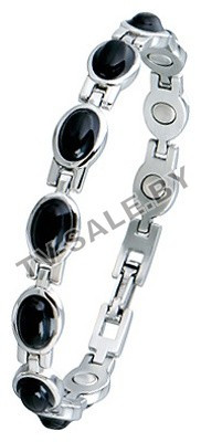 Стальной магнитный браслет Lady Black Gem 222