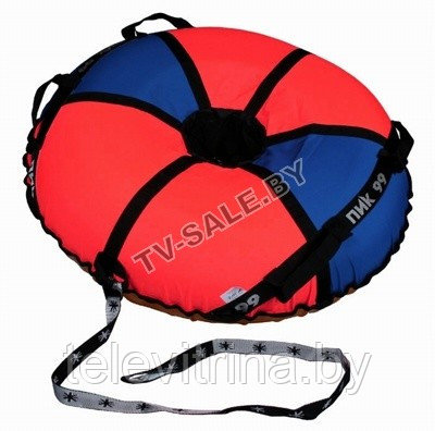 Санки-ватрушка Зигзаг-Е 83см с автокамерой, четыре ручки-поводка, тент пвх, до 100кг