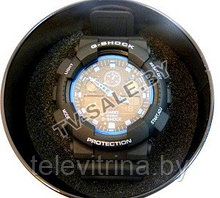 Часы Casio G-SHOCK (черн. с синим цифербл. в метал. коробке) (арт.9-976)