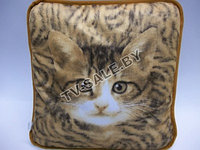 Подушка дорожная с 3D рисунком 35 х 35 см. рисунок: Кот  (код.9-3210)
