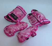 Комплект защиты для катания на роликах, коньках, скейтборде и велосипеде Protective Gear цвет: розовый