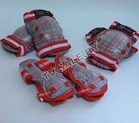 Комплект защиты для катания на роликах, коньках, скейтборде и велосипеде Protective Gear цвет: красно-серый