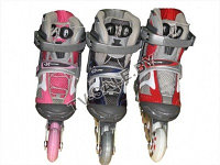 Роликовые коньки QUANTUM (цвет розовый - раздвижные на 4 размера)