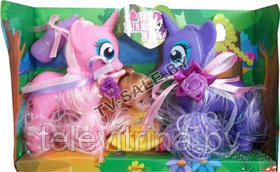 Набор игрушек маленькая девочка и лошади The Funny Horse для девочек "047"  (код.9-4067)