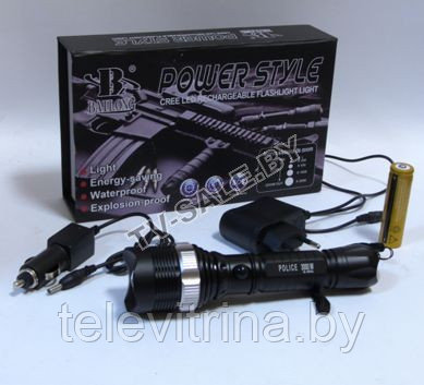 Фонарь аккумуляторный Bailong Power Style BL-8372A Police 3000W (код.9-3152) - фото 1 - id-p34645303