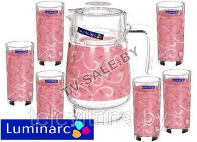 Набор стаканов с кувшином D2330 PLENITUDE ROSE 7 предметов 6 персон