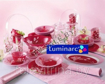 Столовый сервиз J0417 RED ORCHIS 58 предметов 6 персон