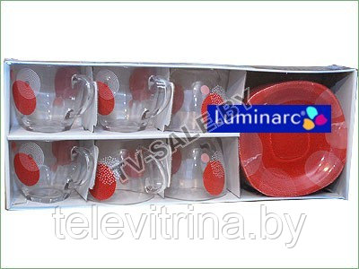 Чайный сервиз G8338 CARINE CONST RED 0,22 л 6 персон