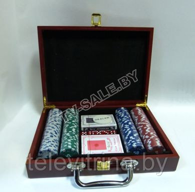 Профессиональный набор для покера 200Pc Poker Game Set в деревянном кейсе "0023" (код.9-1616) - фото 1 - id-p34645294