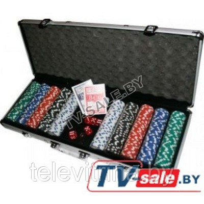 Профессиональный набор для покера в алюминиевом кейсе (500 шт.) - фото 1 - id-p34644514