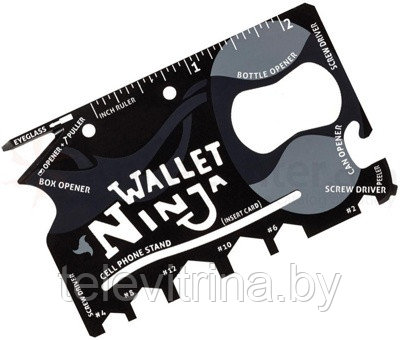 2 шт. Мультитул-кредитка Wallet Ninja 18 в 1 (арт. 9-6160) "код.00129" - фото 1 - id-p61501886