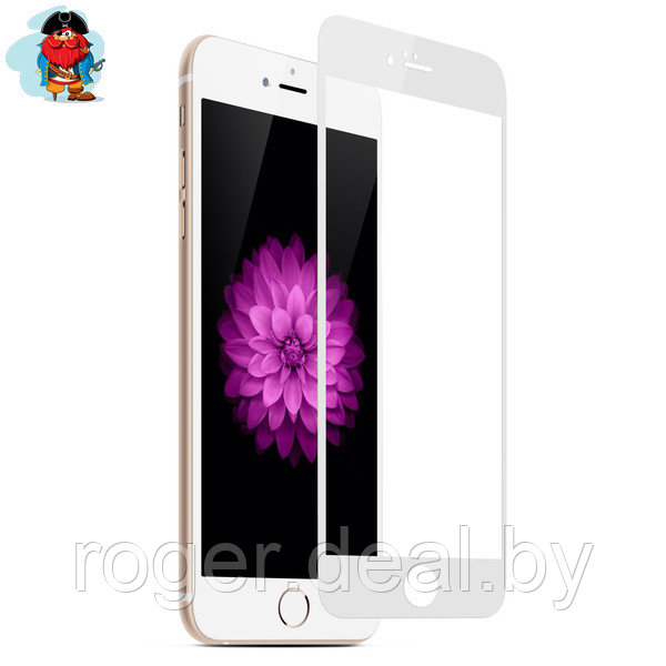 Защитное стекло для Apple iPhone 6s 5D (полная проклейка), цвет: белый - фото 1 - id-p132367889