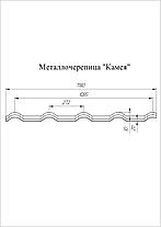 Металлочерепица Kamea Grand Line 0,5 Velur Х RAL 8004 терракота, фото 2