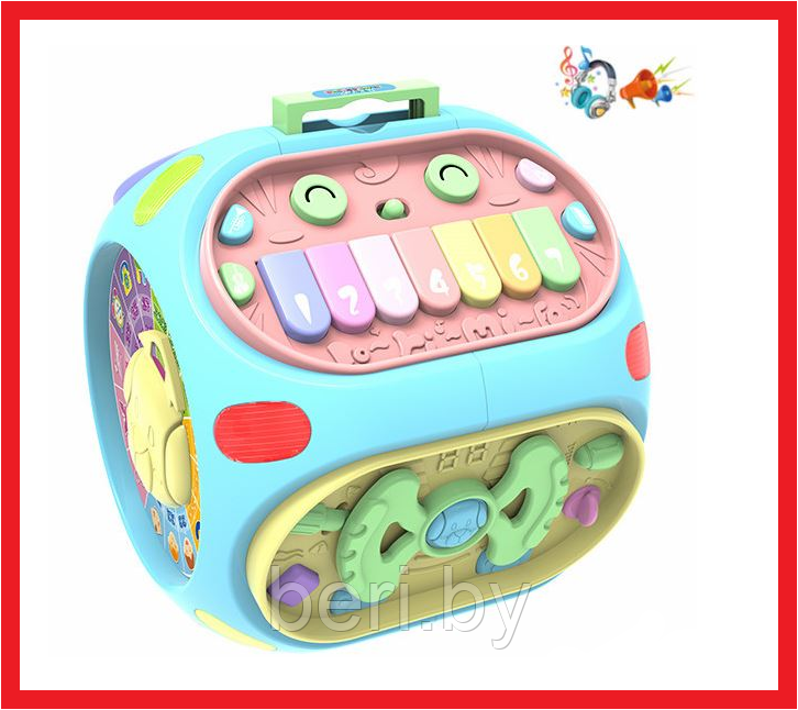 5892 Детская развивающая игрушка "Музыкальный куб", для малышей, от 12 мес, свет, звук - фото 1 - id-p132387282