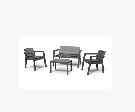 Комплект мебели (2х местный диван, 2 кресла, столик) "Emily 2 seater", б/п, графит - фото 4 - id-p130473169