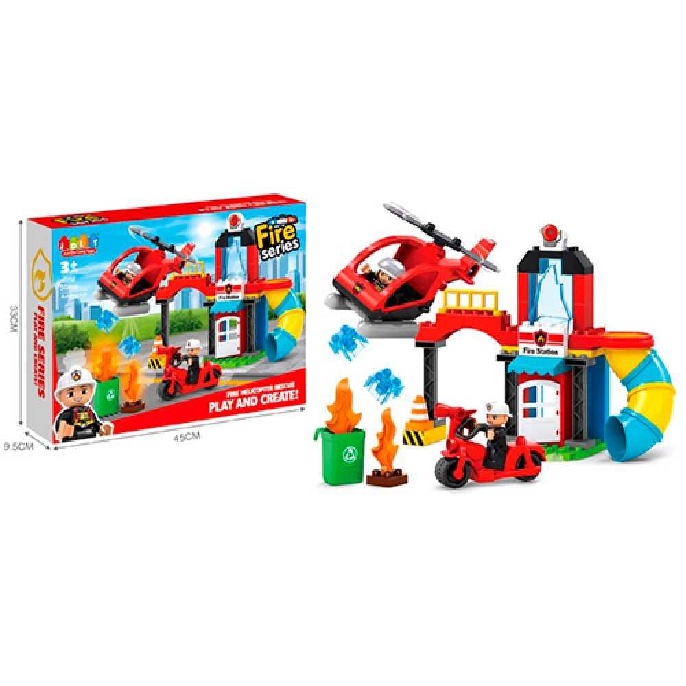 Конструктор JDLT Fire Series 5419 Пожарный спасательный вертолет (аналог Lego Duplo) 50 деталей