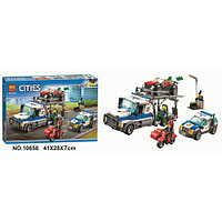 Конструктор Bela 10658 Сити Ограбление транспортировщика автомобилей (аналог Lego City 60143) 427 деталей