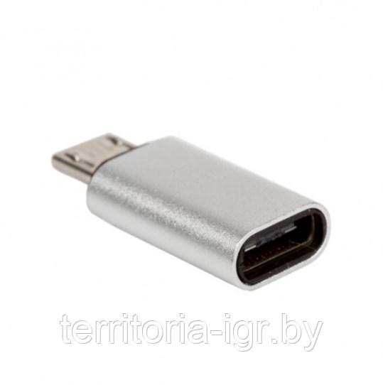 Адаптер Micro USB - Type-C OTG BMC-607 серебро Blast - фото 2 - id-p106735306