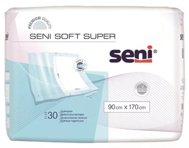 Впитывающие пеленки (простыни) Seni Soft Super, 90х170 см, 30 шт.