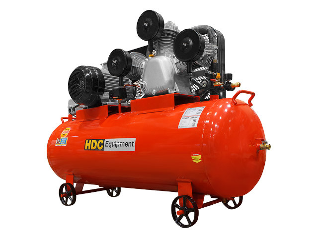 Компрессор HDC HD-A203 (900 л/мин, 10 атм, ременной, масляный, ресив. 200 л, 380 В, 6.50 кВт)