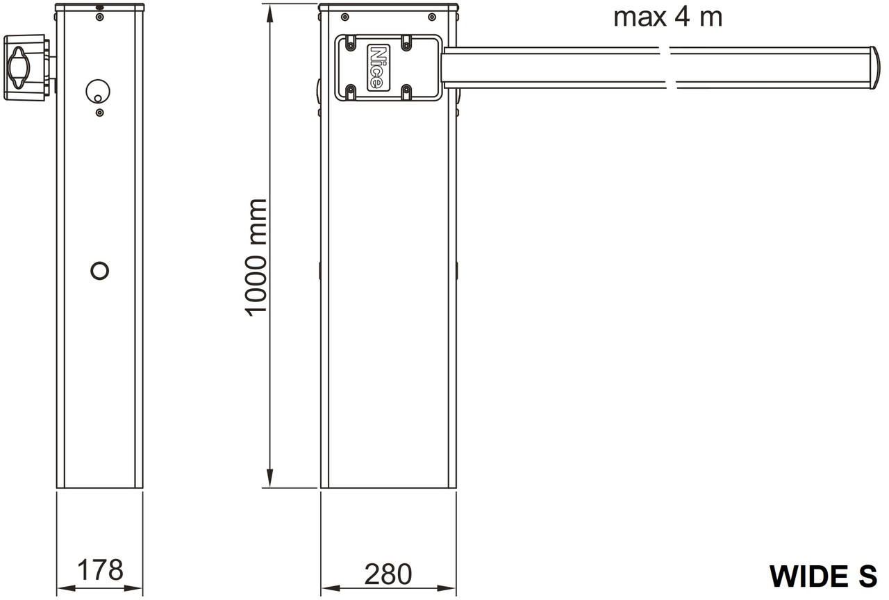 WIDES4KIT электромеханического шлагбаума для проезжей части шириной до 4 м - фото 2 - id-p129921696
