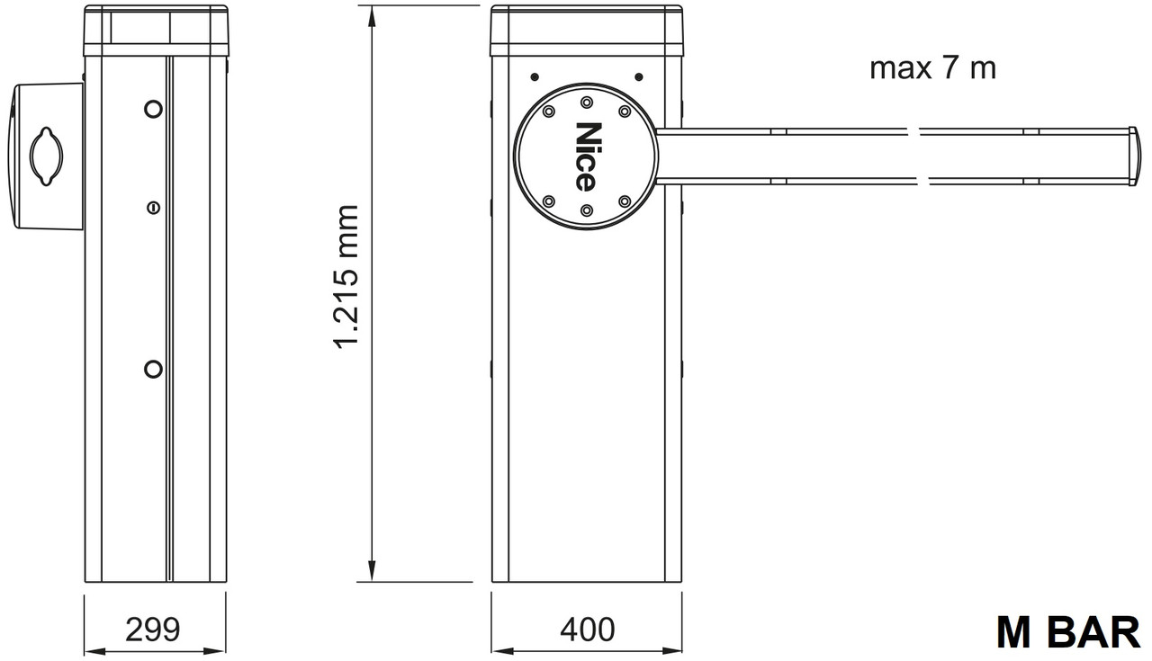 M5BAR4KIT электромеханического шлагбаума для проезжей части шириной до 4 м. Время открывания - 3 секунды! - фото 2 - id-p129921831