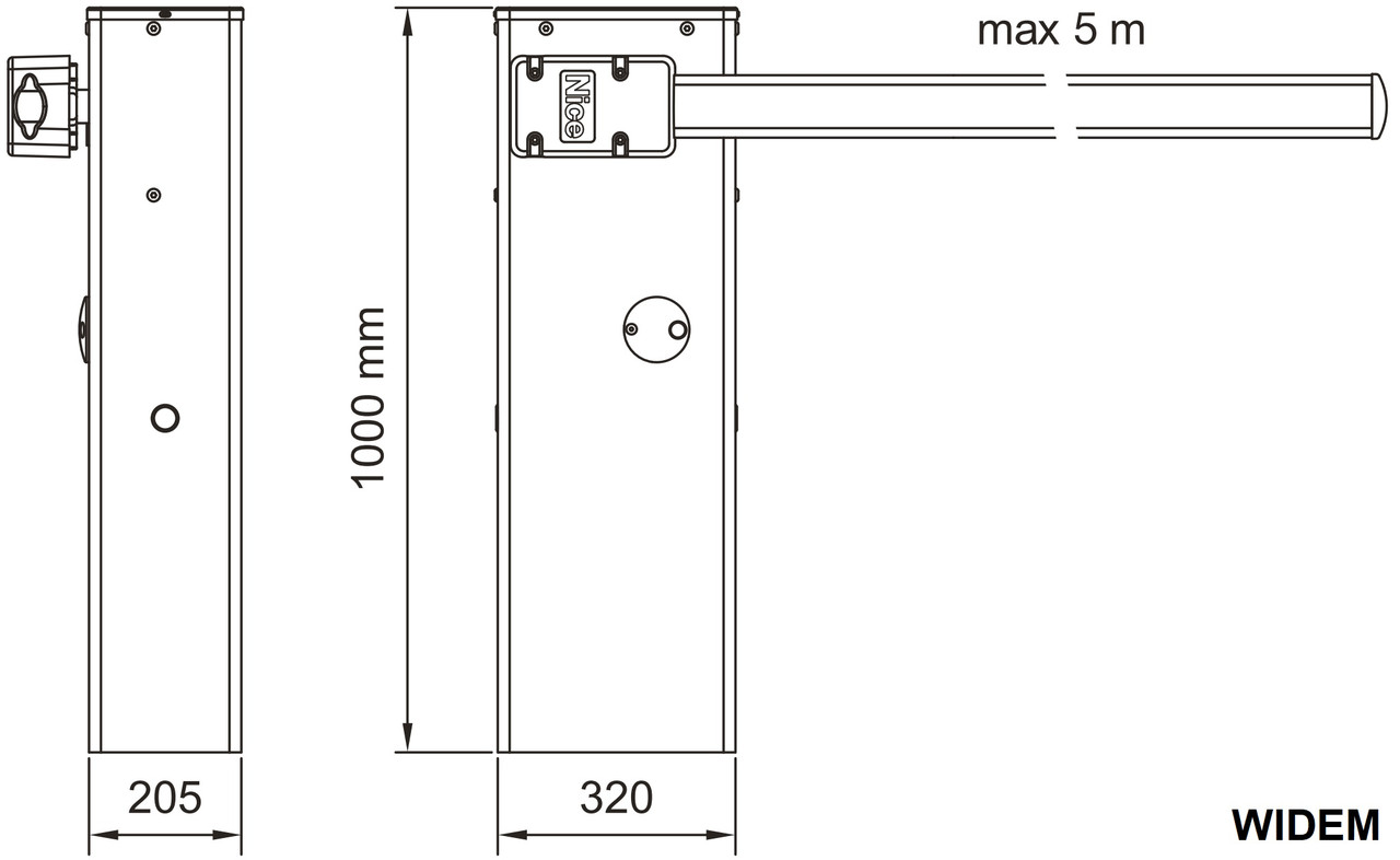 WIDEМ4KIT комплект электромеханического шлагбаума для проезжей части шириной до 4 м - фото 2 - id-p129921882