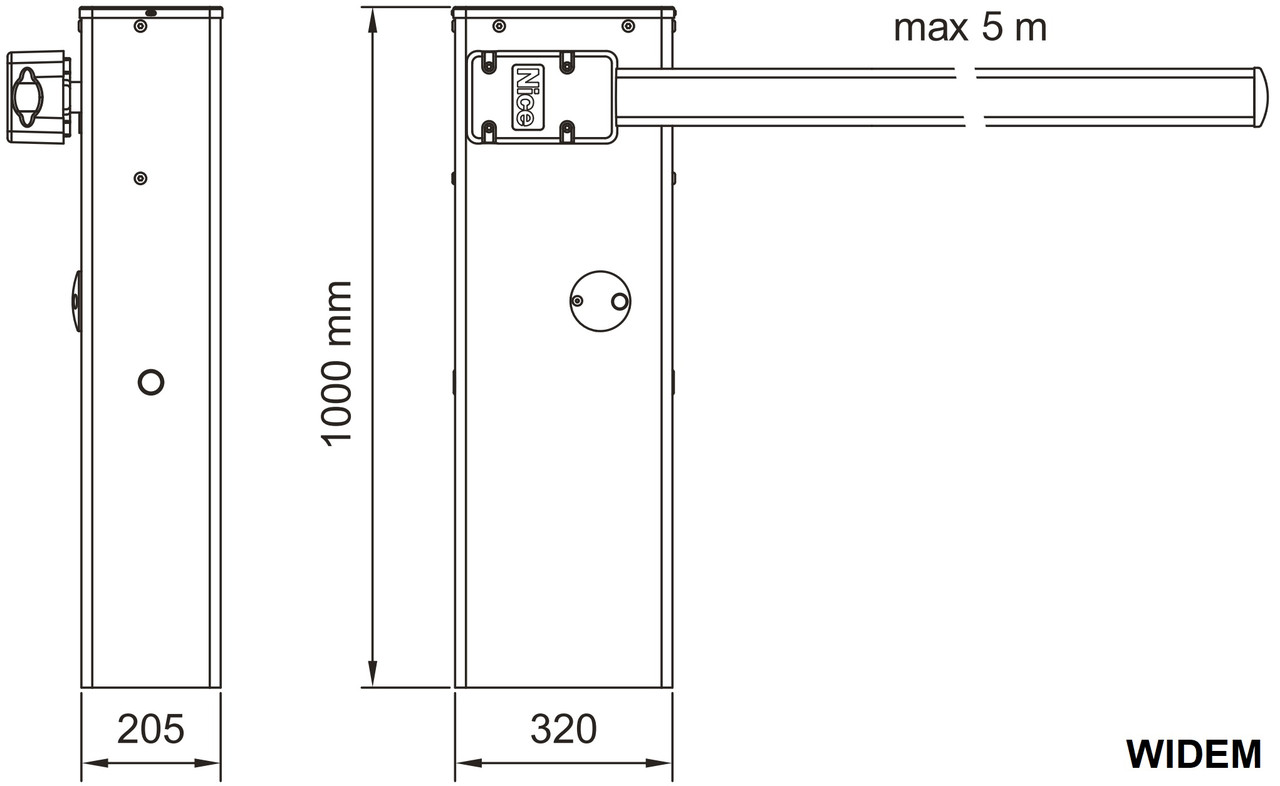 WIDE M 4 KIT2 комплект электромеханического шлагбаума для проезжей части шириной до 4 м - фото 2 - id-p130277649