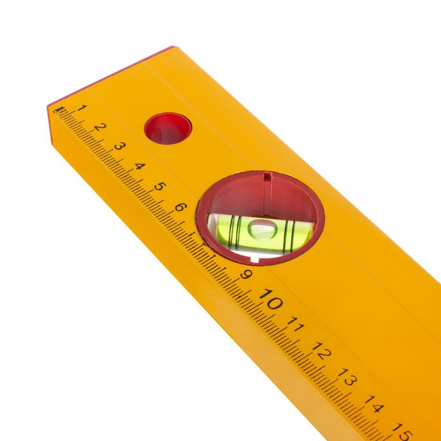 Уровень Yellow 400 мм, алюминиевый коробчатый корпус, 3 акриловых глазка, линейка - РемоКолор (17-0-004)