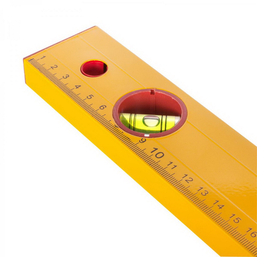 Уровень Yellow 1000 мм, алюминиевый коробчатый корпус, 3 акриловых глазка, линейка - РемоКолор (17-0-010)