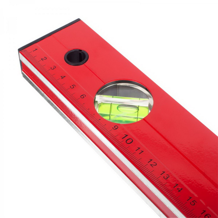 Уровень Red 400 мм, алюминиевый коробчатый корпус, фрезерованная грань, 3 акриловых глазка - РемоКолор