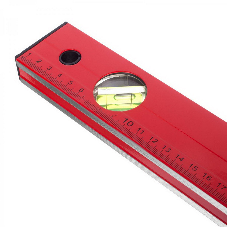 Уровень Red 800 мм, алюминиевый коробчатый корпус, фрезерованная грань, 3 акриловых глазка - РемоКолор