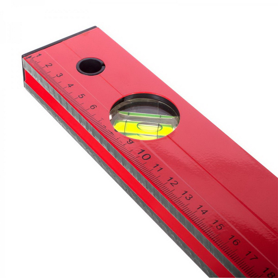Уровень Red 1000 мм, алюминиевый коробчатый корпус, фрезерованная грань, 3 акриловых глазка - РемоКолор